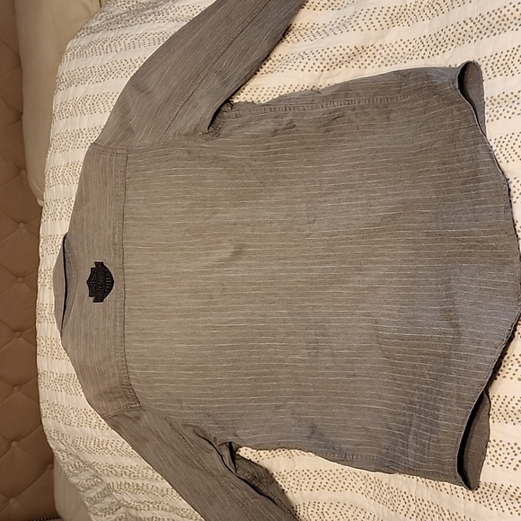 Harley Davidson men's medium Button down gray sh - Picture 6 of 7